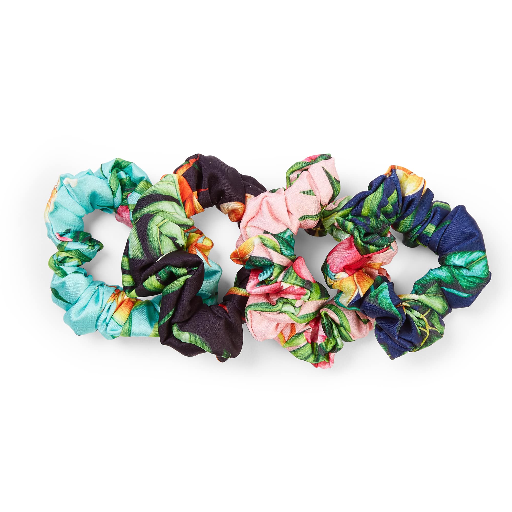Flora & Curl Small Satin Scrunchies - 4 pcs