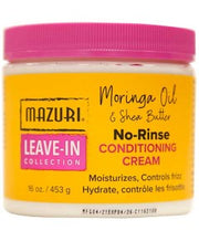 Mazuri Moringa And Shea Butter No-Rinse Conditioning Cream 16oz