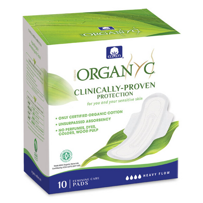 Organyc Organic Cotton Period Pads Night Folded Heavy Flow - 10