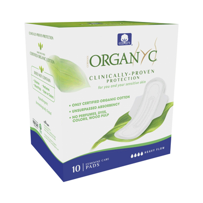 Organyc Organic Cotton Period Pads Night Folded Heavy Flow - 10