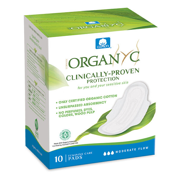 Organyc Organic Cotton Period Pads Folded Moderate Flow - 10