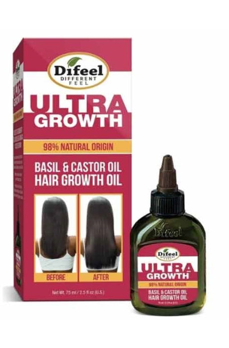 Difeel Ultra Growth Basil&Castor Oil Hair Growth Oil - 2.5oz