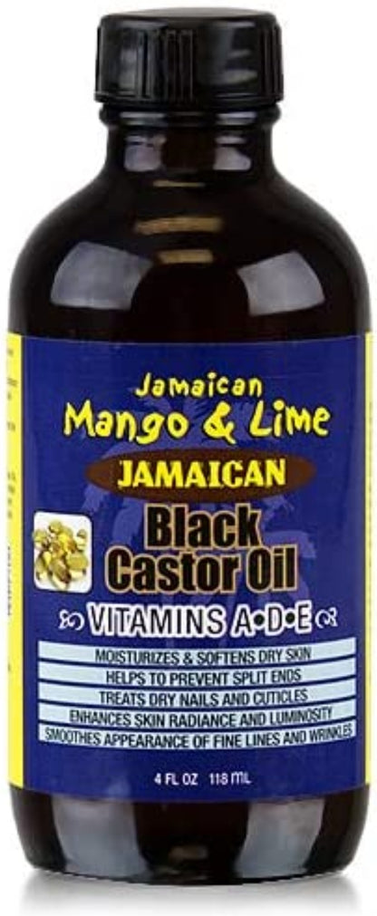 Jamaican Mango &amp; Lime Jamaican Black Castor Oil Vitamins A,D,E 4oz