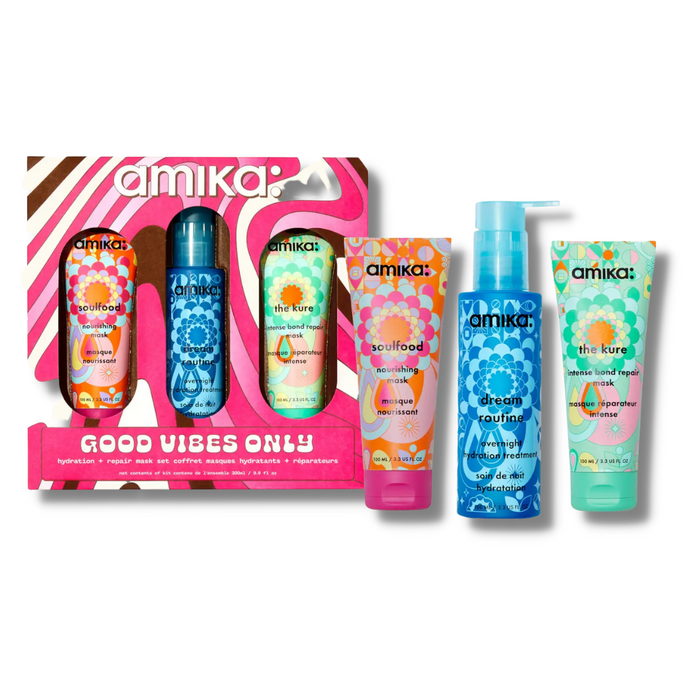 Amika Good Vibes Only Hydration + Repair Mask Set