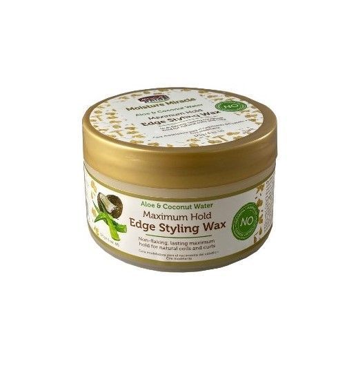 African Pride Moisture Miracle Aloe & Coconut Water Maximum Hold Edge Styling Wax 6 oz