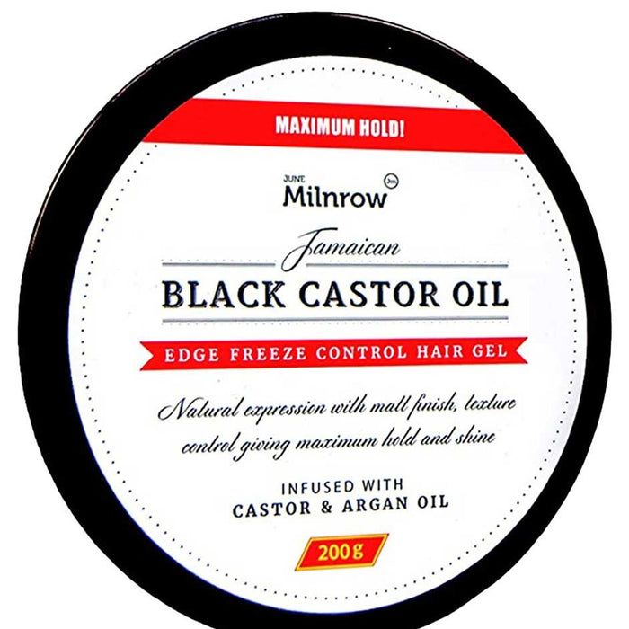 June Milnrow Jamaican Black Castor Oil Edge Freeze Control Hair Gel - Maximum Hold