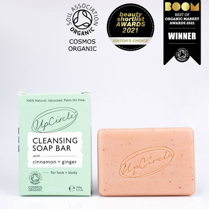 UpCircle Eco Natural + Vegan Cleansing Soap Bar - Cinnamon + Ginger 100g