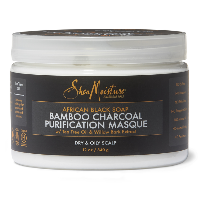 SheaMoisture African Black Soap Bamboo Charcoal Purification Masque 12oz