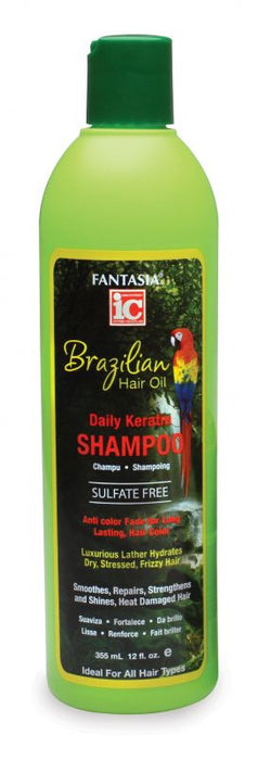Fantasia IC Brazilian Hair Oil Daily Keratin Shampoo 12 oz