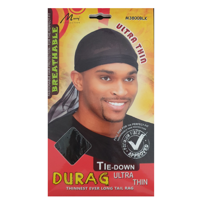 Murry Collection Tie-Down Ultra Thin Durag (M3800BLK)
