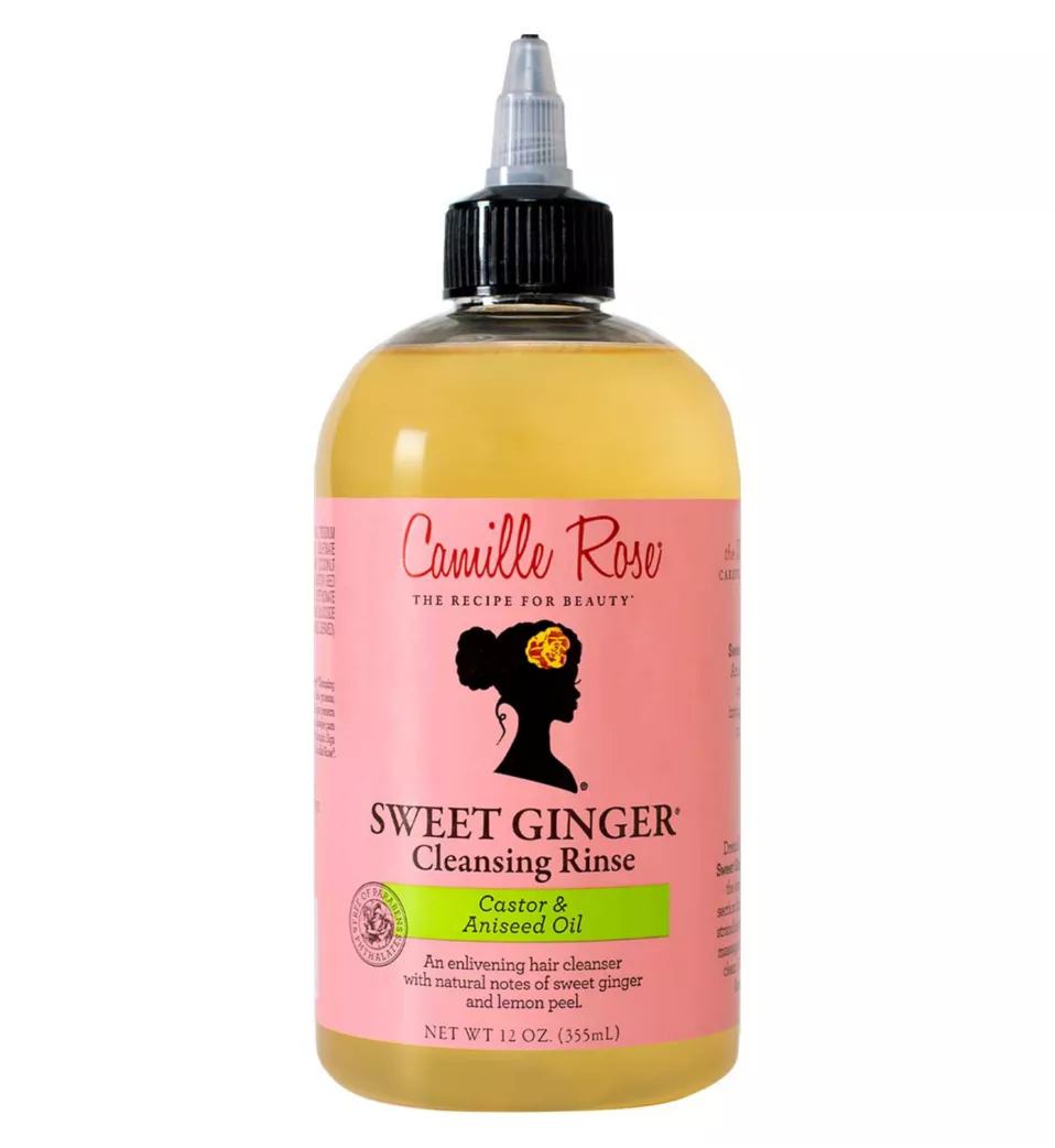 sulfate-free cleanser for curly hair infused with ginger and essential oils to gently clarify and nourish