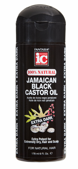 Fantasia IC JAMAICAN BLACK CASTOR OIL ‣ Extra Dark (100% NATURAL) 6oz