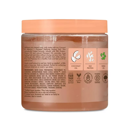 SheaMoisture Coconut &amp; Hibiscus + Flaxseed Defining Styling Gel 15oz