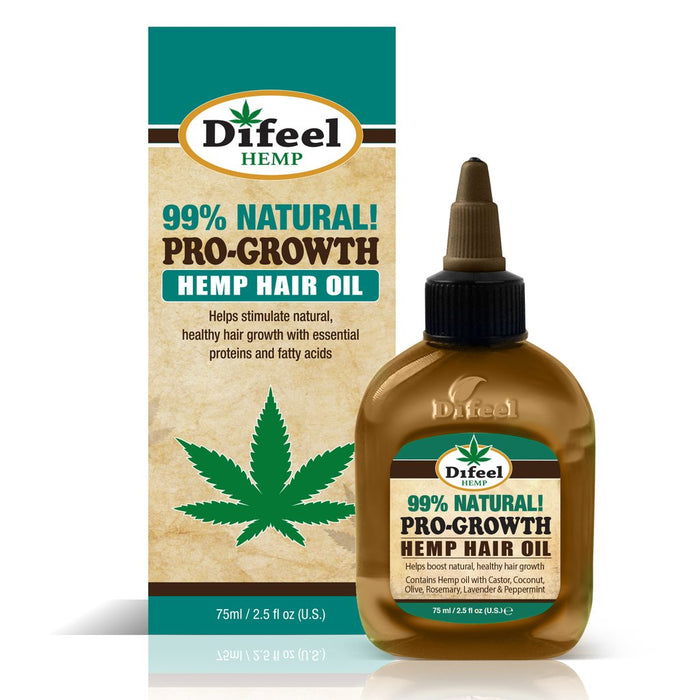 Difeel Hemp 99% Natural Pro-Growth Hemp Hair Oil 2.5oz
