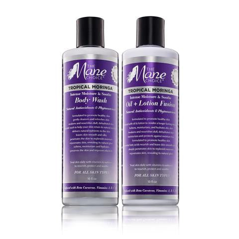 The Mane Choice Tropical Moringa Body Wash & Oil + Lotion Fusion Set